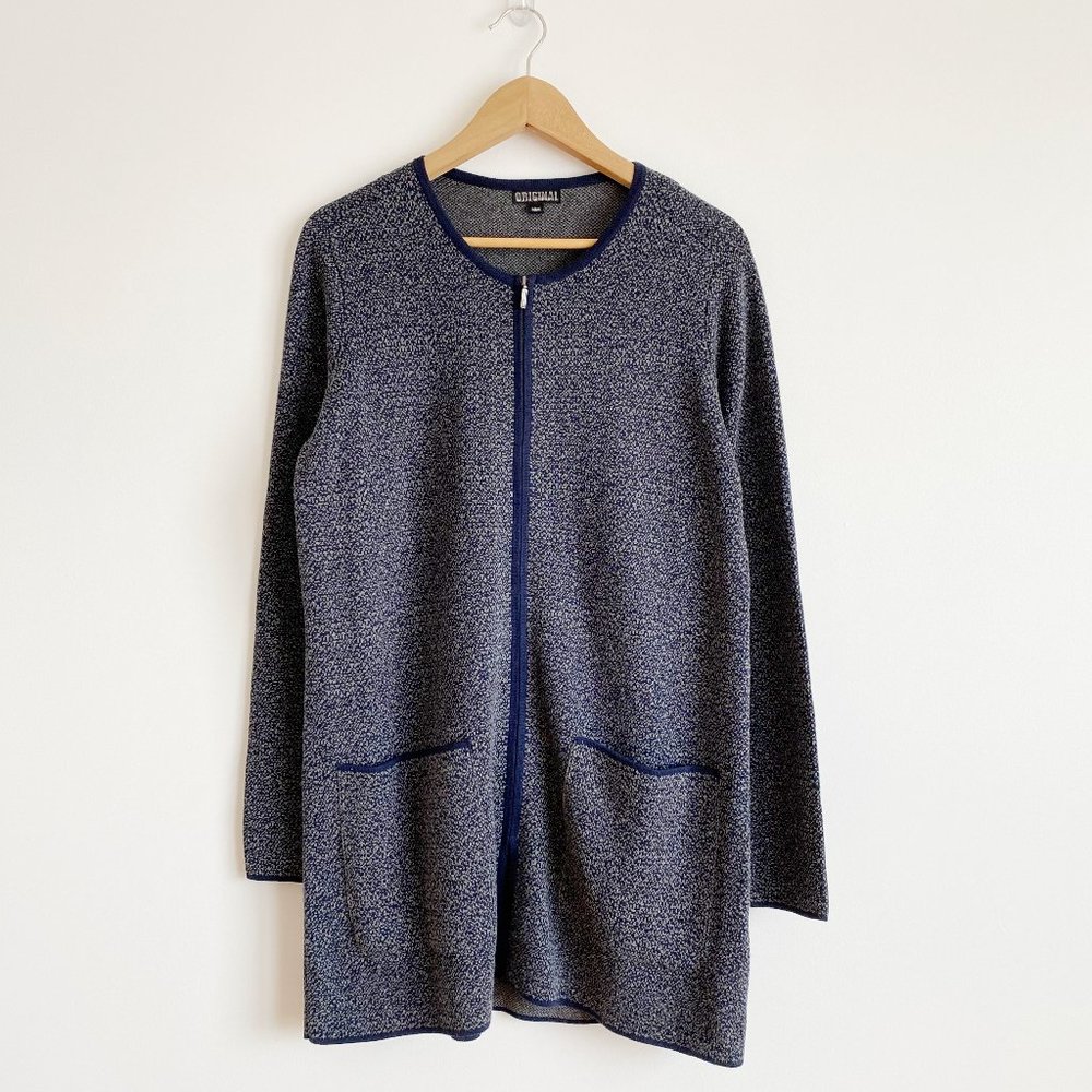 NWOT Women's Cotton Blend Long Sleeve Zip-front Cardigan Jacket, Front Pockets